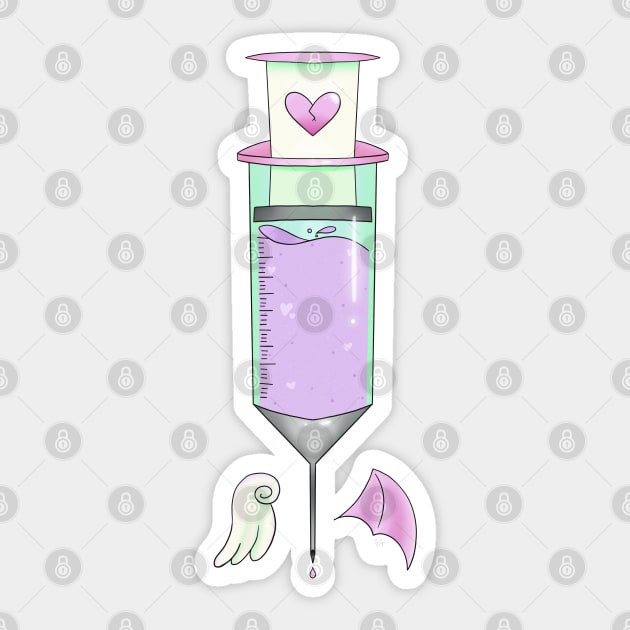 Shot of the Heart Breaker, a Yami Kawaii Design Sticker by ZombieCheshire